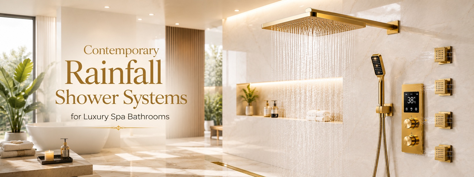 Contemporary Rainfall Shower Systems for Luxury Spa Bathrooms